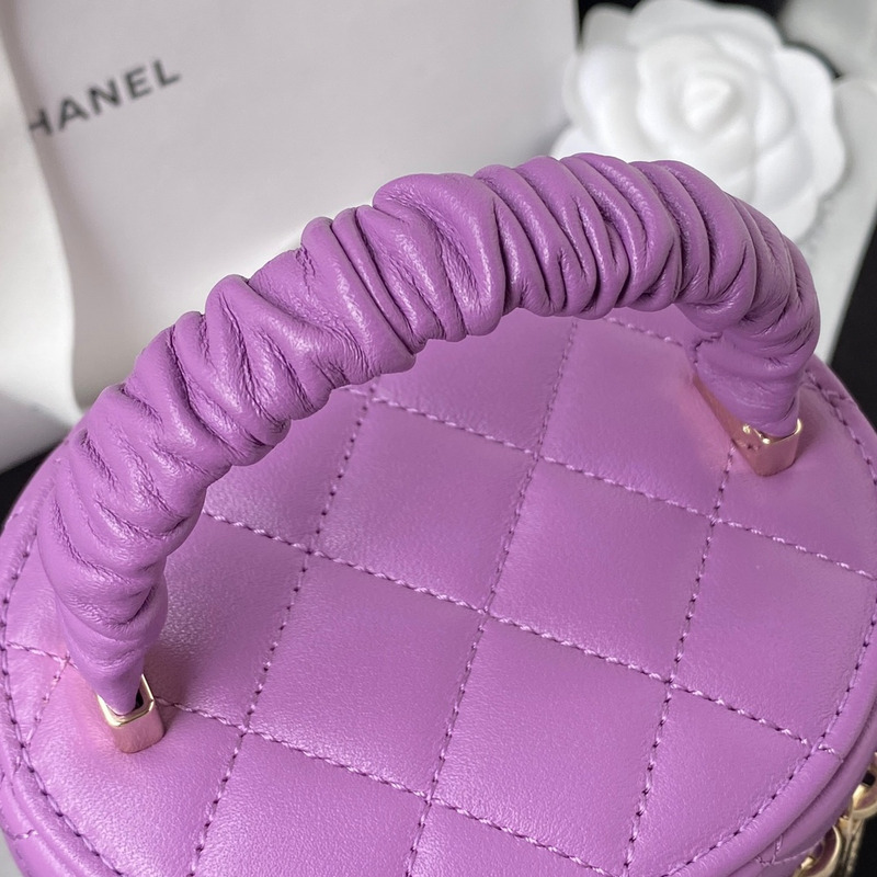 Ch*el small bucket bag lambskin purple