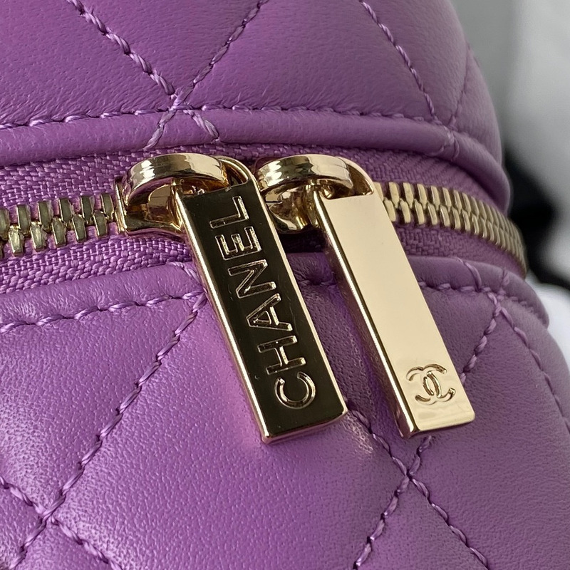 Ch*el small bucket bag lambskin purple