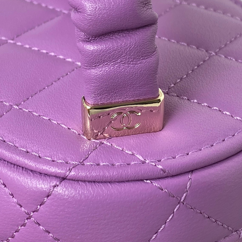 Ch*el small bucket bag lambskin purple