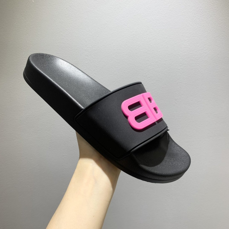 Ba*len*cia*ga pool slides 3d bb logo pink black