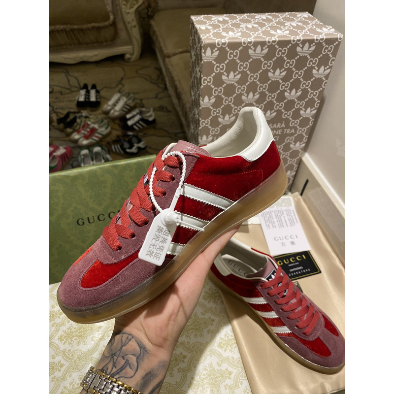 g*u*i x Ad*s gazelle sneaker red