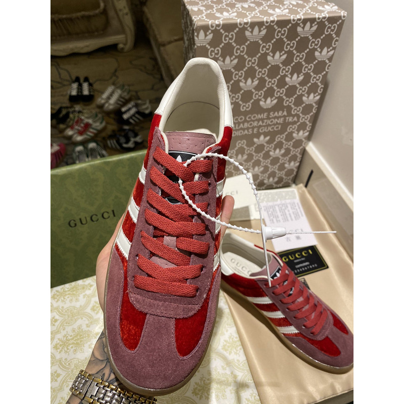 g*u*i x Ad*s gazelle sneaker red