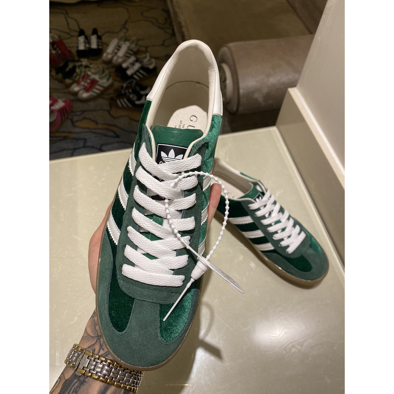 g*u*i x Ad*s gazelle sneaker green