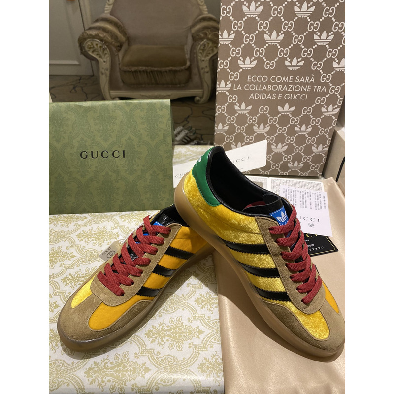 g*u*i x Ad*s gazelle sneaker yellow