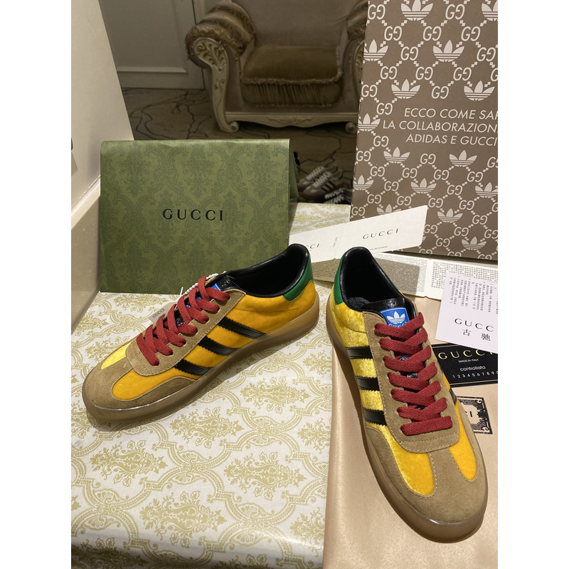 g*u*i x Ad*s gazelle sneaker yellow