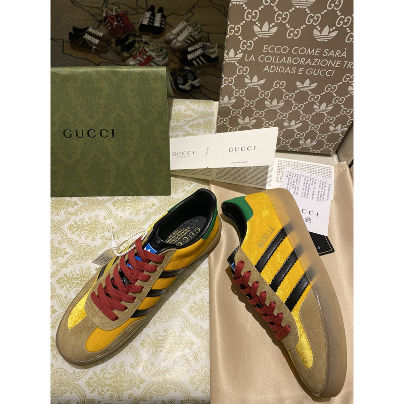 g*u*i x Ad*s gazelle sneaker yellow