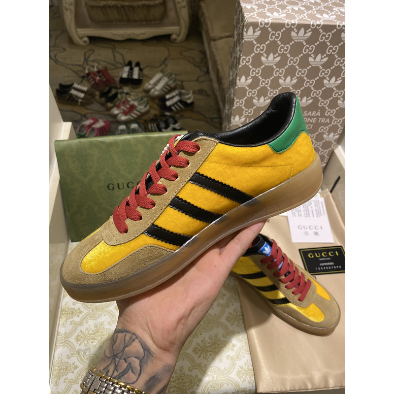 g*u*i x Ad*s gazelle sneaker yellow