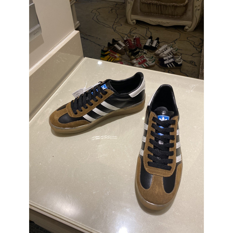 g*u*i x Ad*s gazelle sneaker brown black