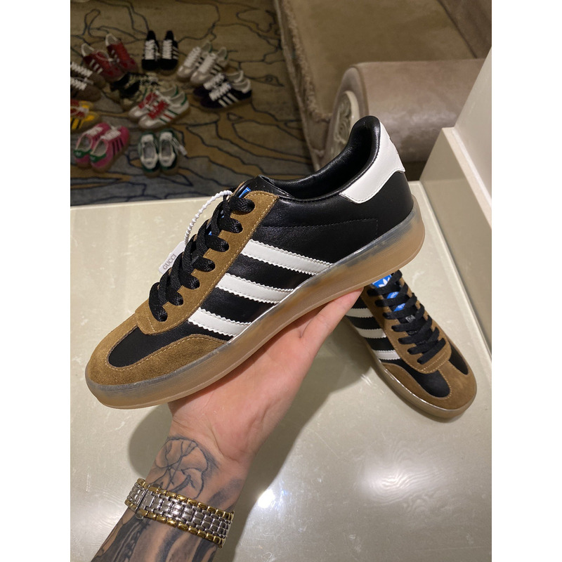 g*u*i x Ad*s gazelle sneaker brown black