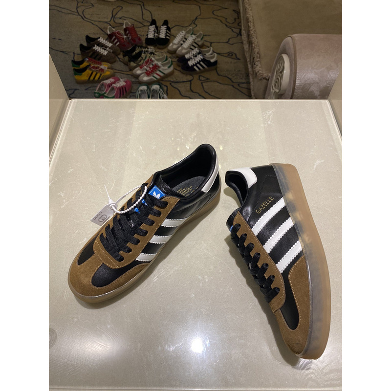 g*u*i x Ad*s gazelle sneaker brown black