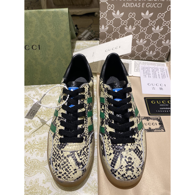 g*u*i x Ad*s gazelle sneaker snakeskin