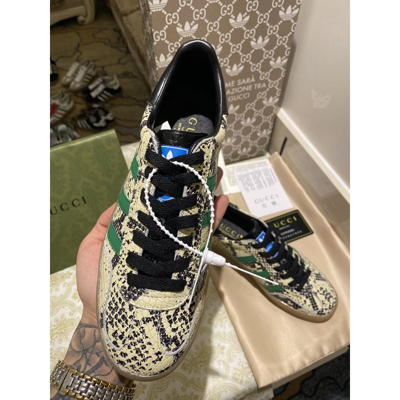 g*u*i x Ad*s gazelle sneaker snakeskin