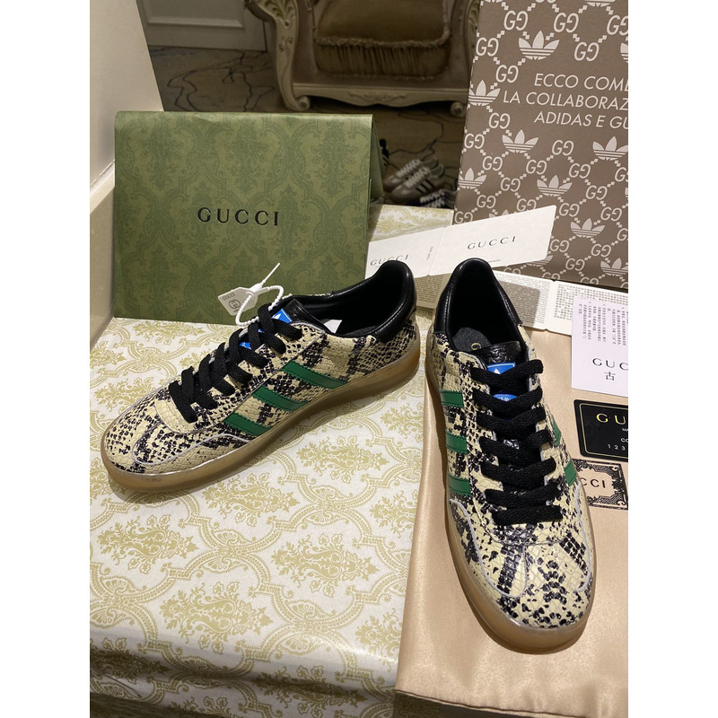 g*u*i x Ad*s gazelle sneaker snakeskin