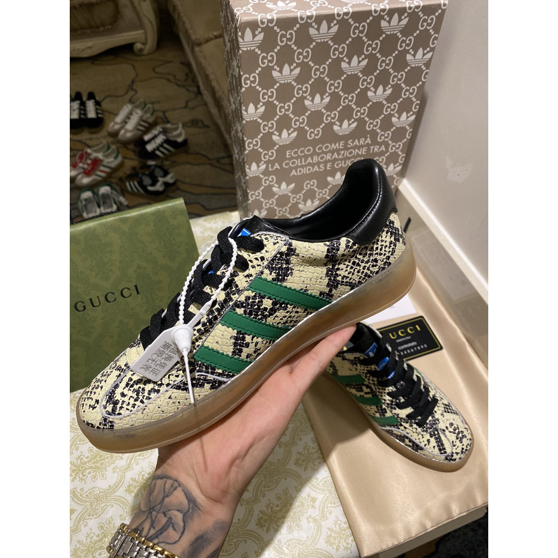 g*u*i x Ad*s gazelle sneaker snakeskin