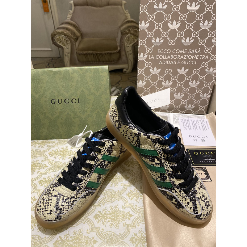 g*u*i x Ad*s gazelle sneaker snakeskin