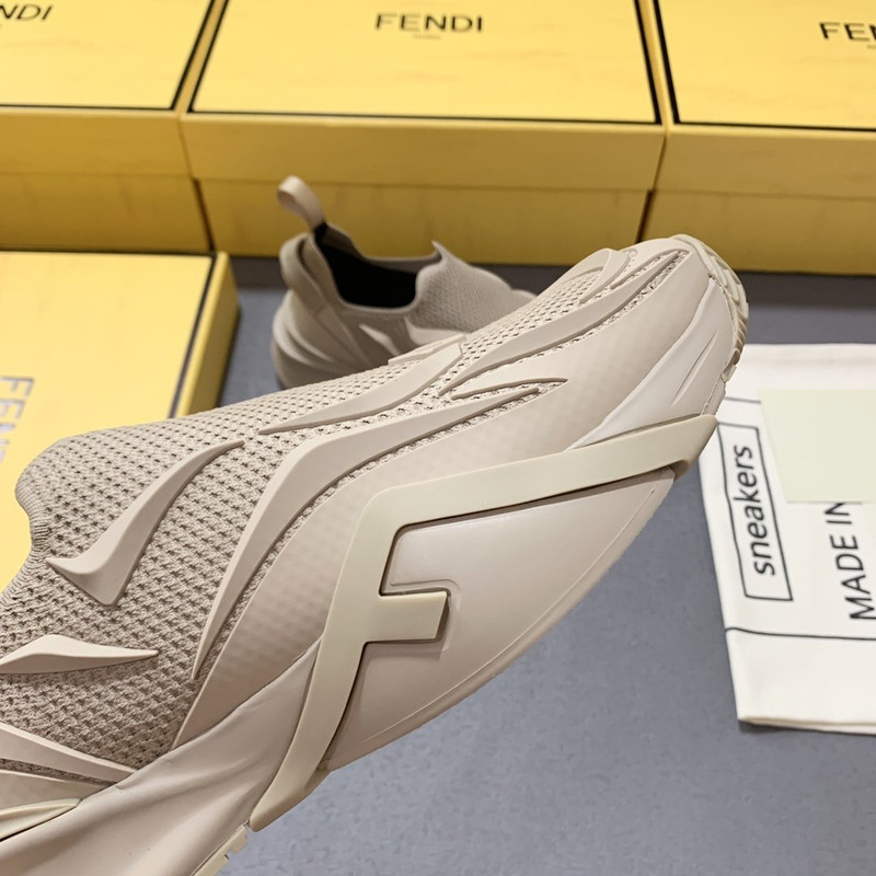 F**di flow beige mesh running sneakers