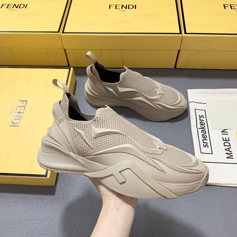 F**di flow beige mesh running sneakers