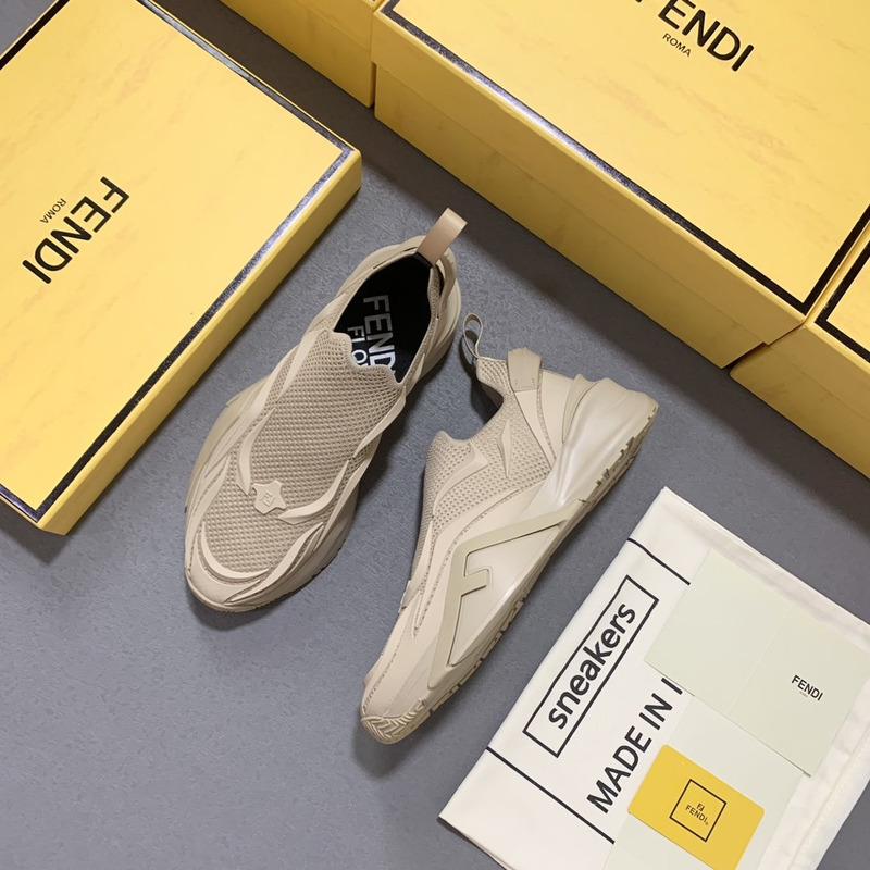 F**di flow beige mesh running sneakers