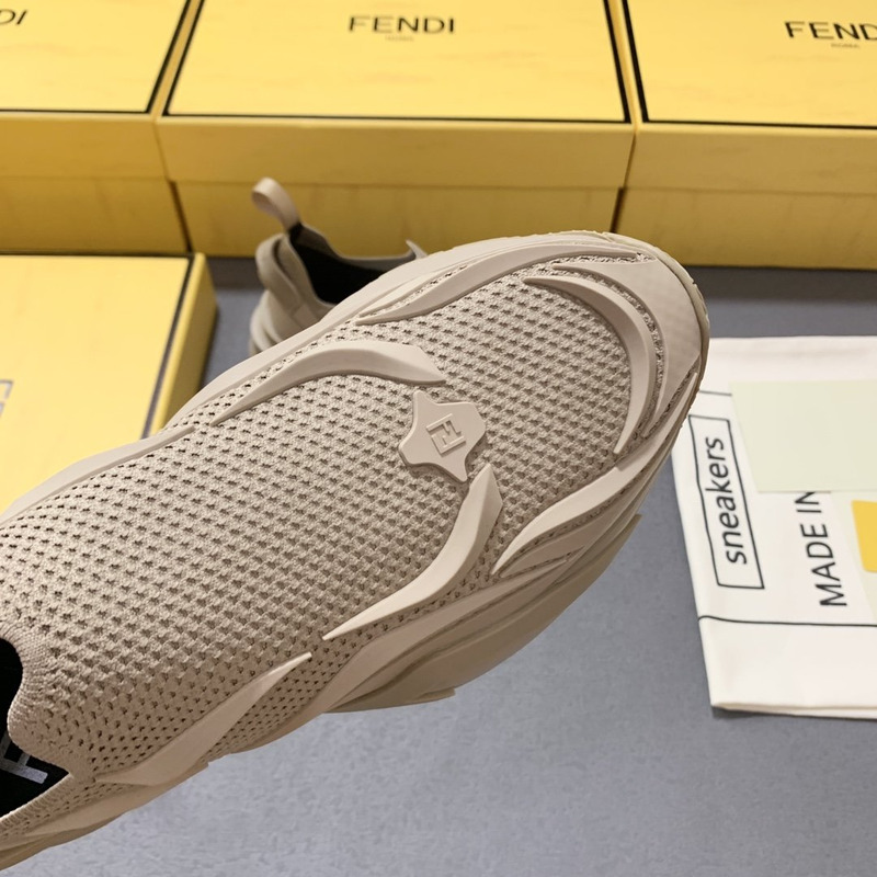 F**di flow beige mesh running sneakers