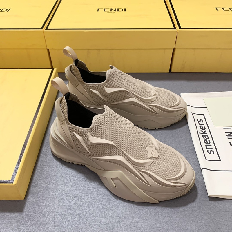 F**di flow beige mesh running sneakers