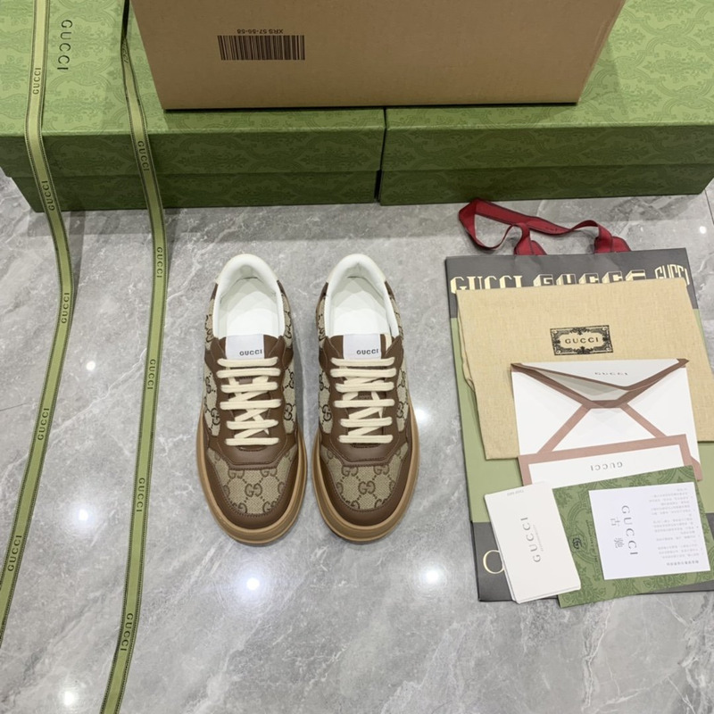 G*u*i beige and ebony orignal gg canvas sneaker