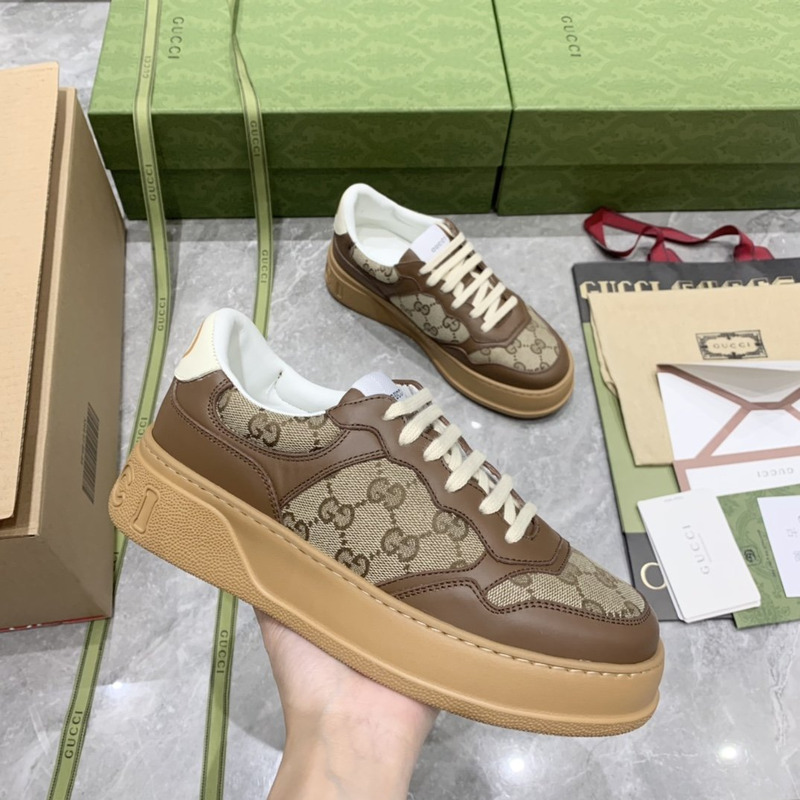 G*u*i beige and ebony orignal gg canvas sneaker