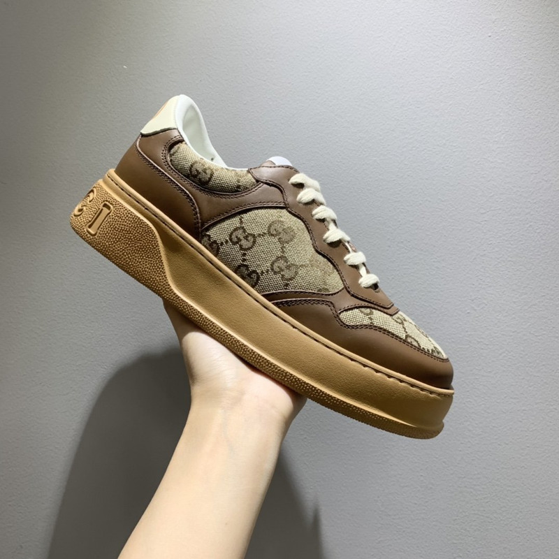 G*u*i beige and ebony orignal gg canvas sneaker