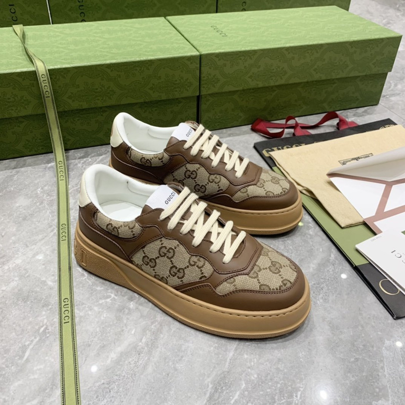 G*u*i beige and ebony orignal gg canvas sneaker