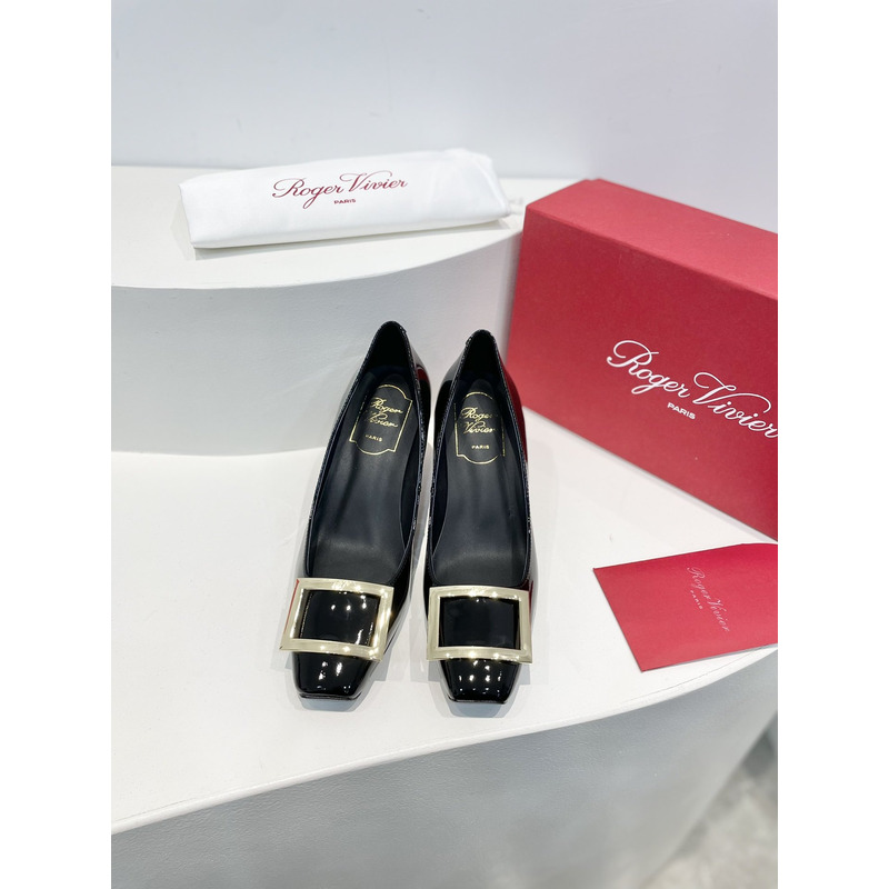 Roger Vivier Trompette Bellerine Patent-leather ballet Flats Heel Black