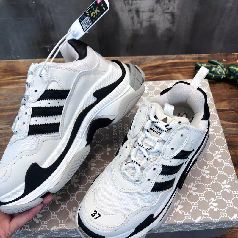 Ba*len*cia*ga x ad*s triple-s sneaker white