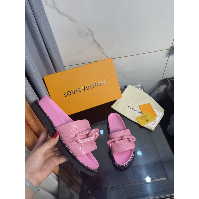 LV  Sunset Flat Comfort Mule Pink