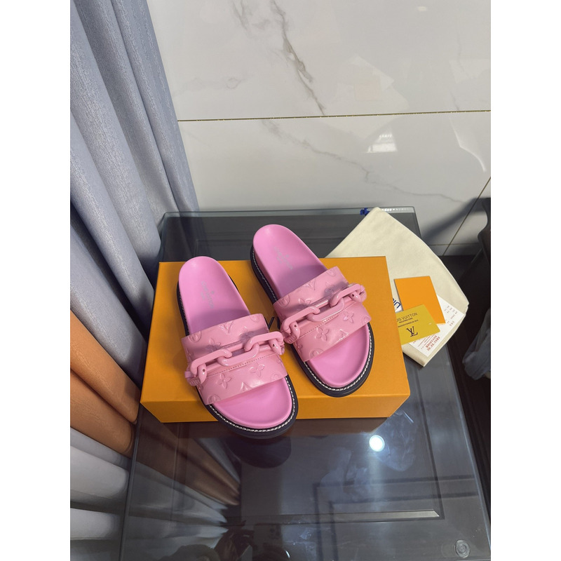 LV  Sunset Flat Comfort Mule Pink