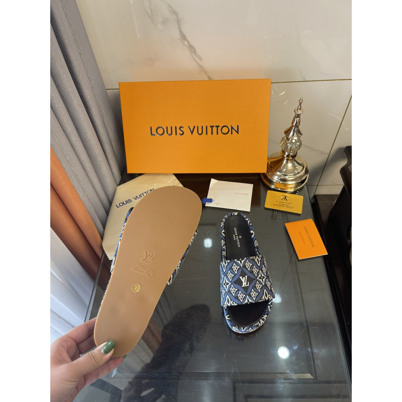 LV  Blue 1854 Mule Jaquard