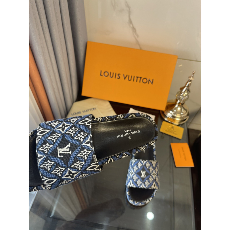 LV  Blue 1854 Mule Jaquard