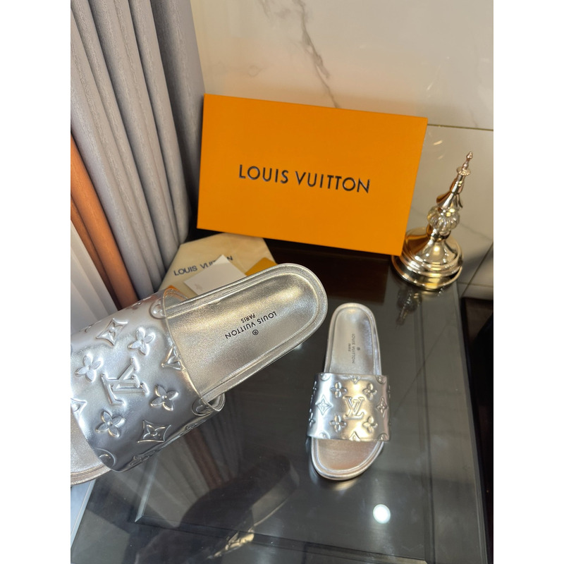 LV  Jumbo Flatform Mule Silver