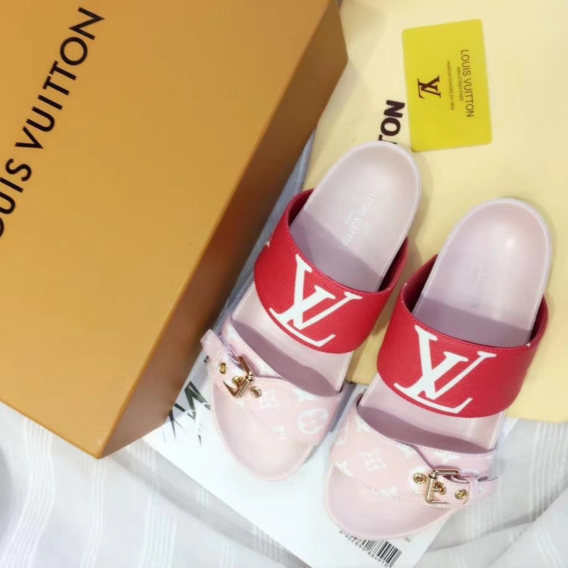 LV Bom Dia Red and Pink  Mule