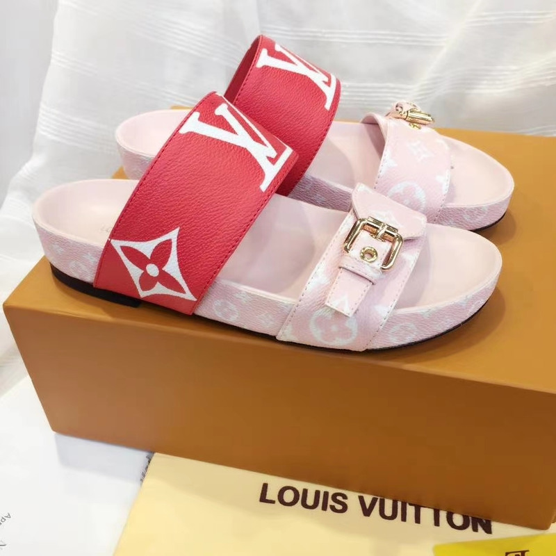 LV Bom Dia Red and Pink  Mule