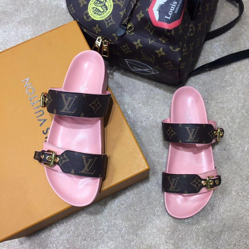 LV BOM DIA MULES MONOGRAM & Pink