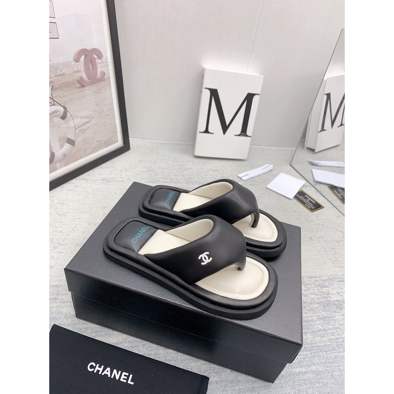 Ch*el thong sandals black