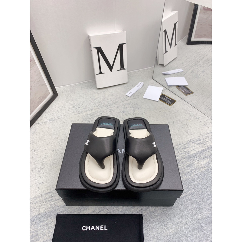 Ch*el thong sandals black