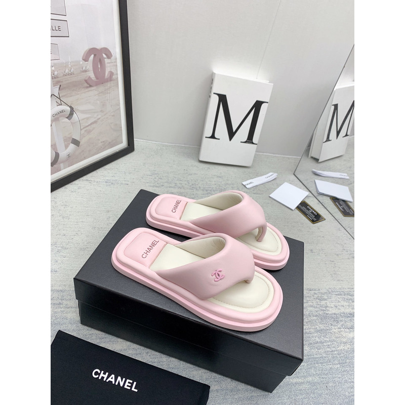 Ch*el thong sandals  pink