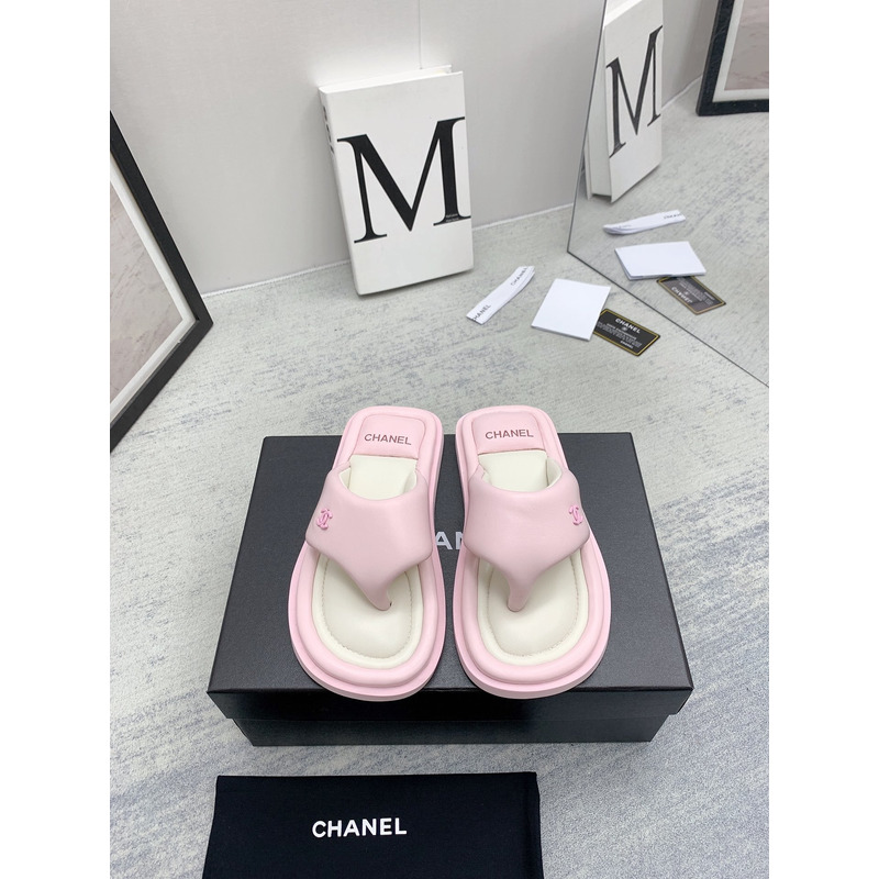 Ch*el thong sandals  pink