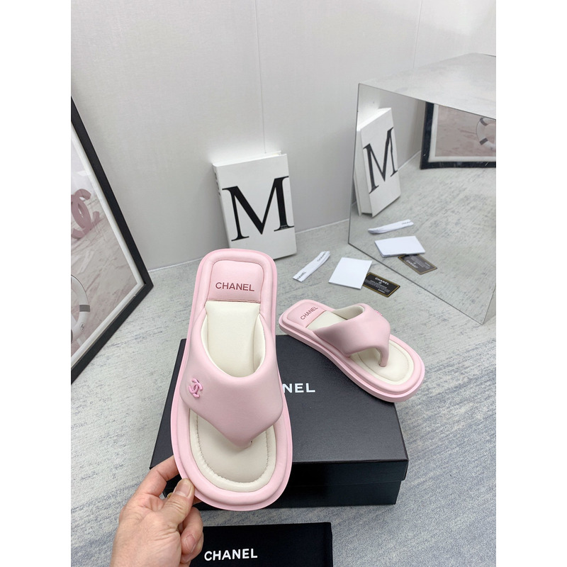 Ch*el thong sandals  pink