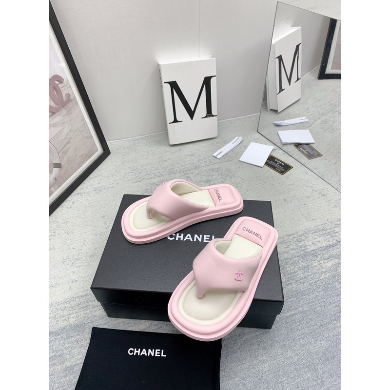 Ch*el thong sandals  pink