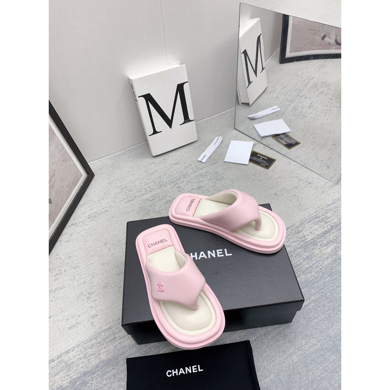 Ch*el thong sandals  pink