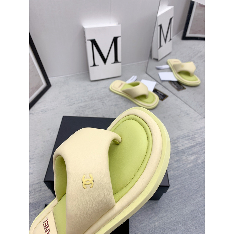 Ch*el thong sandals light green