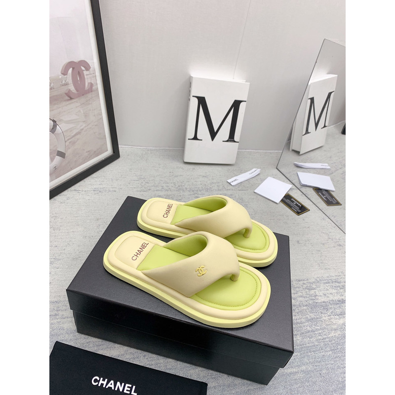 Ch*el thong sandals light green