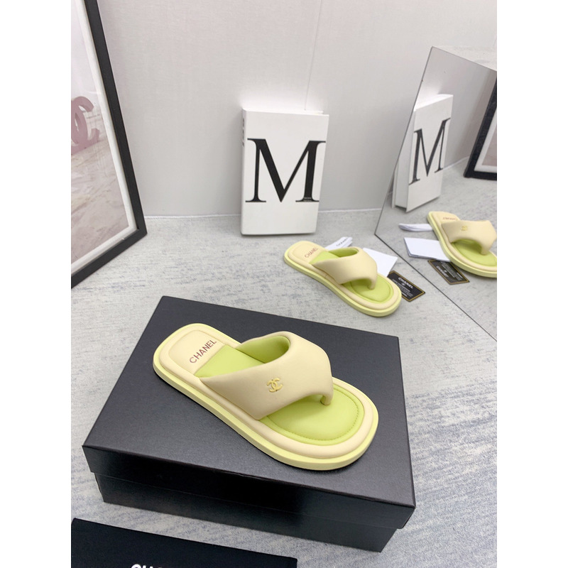 Ch*el thong sandals light green