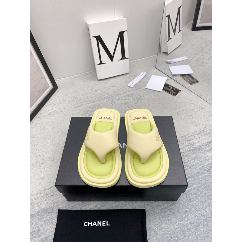 Ch*el thong sandals light green