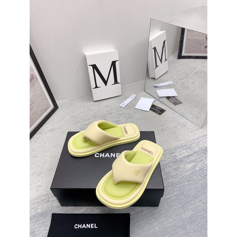 Ch*el thong sandals light green